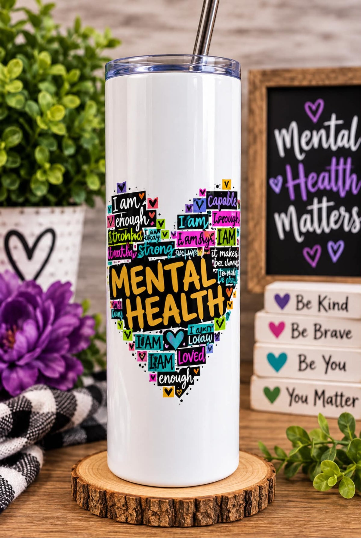 Mental Health Insulated Stainless Steel 20 oz Tumbler