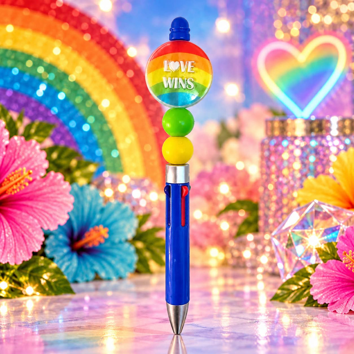 Love Wins - Multi-Color Beaded Pen