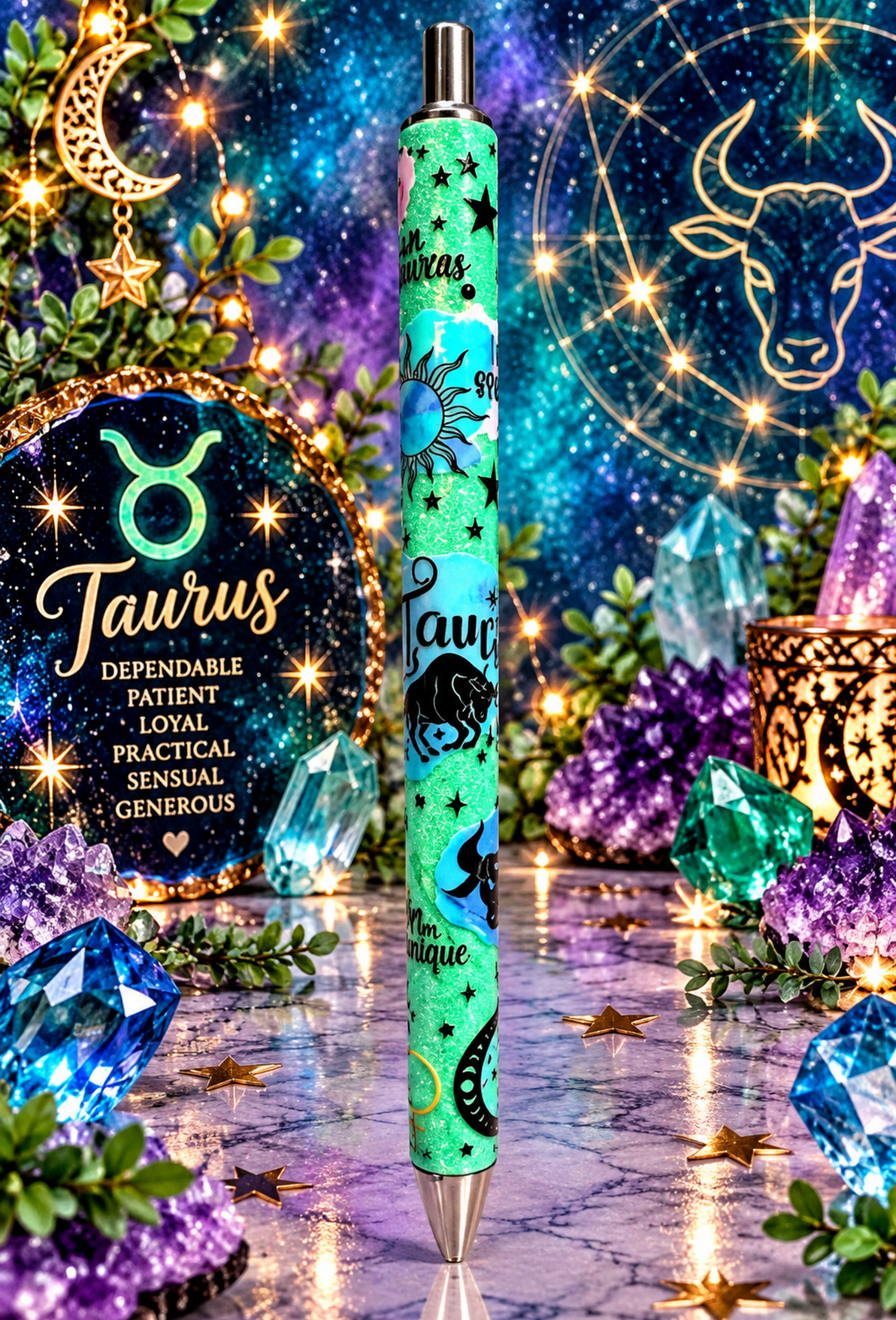 Taurus Zodiac - Glitter Pen