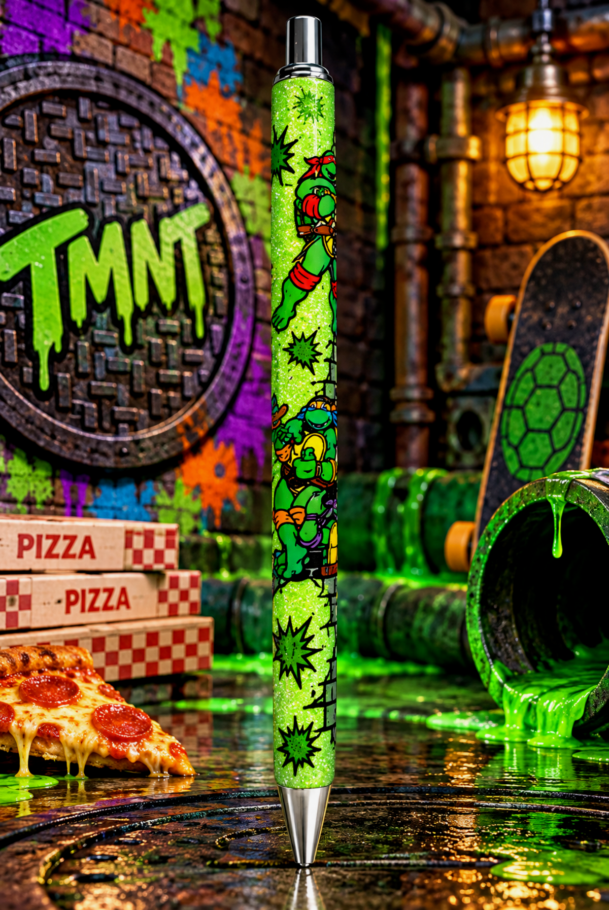 Green Ninja Fighters - Glitter Pen