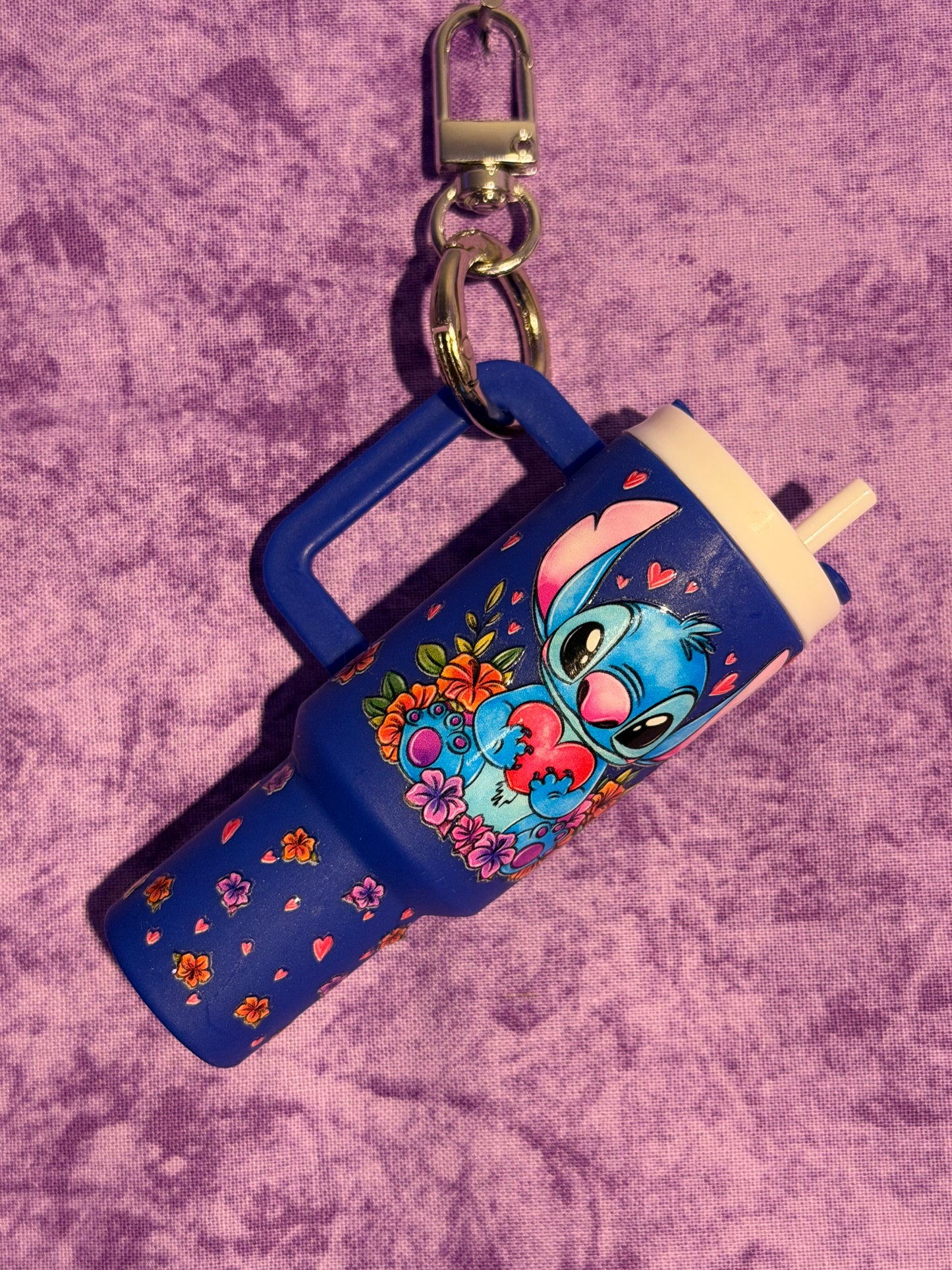 Cute blue Alien - mini tumbler keychain
