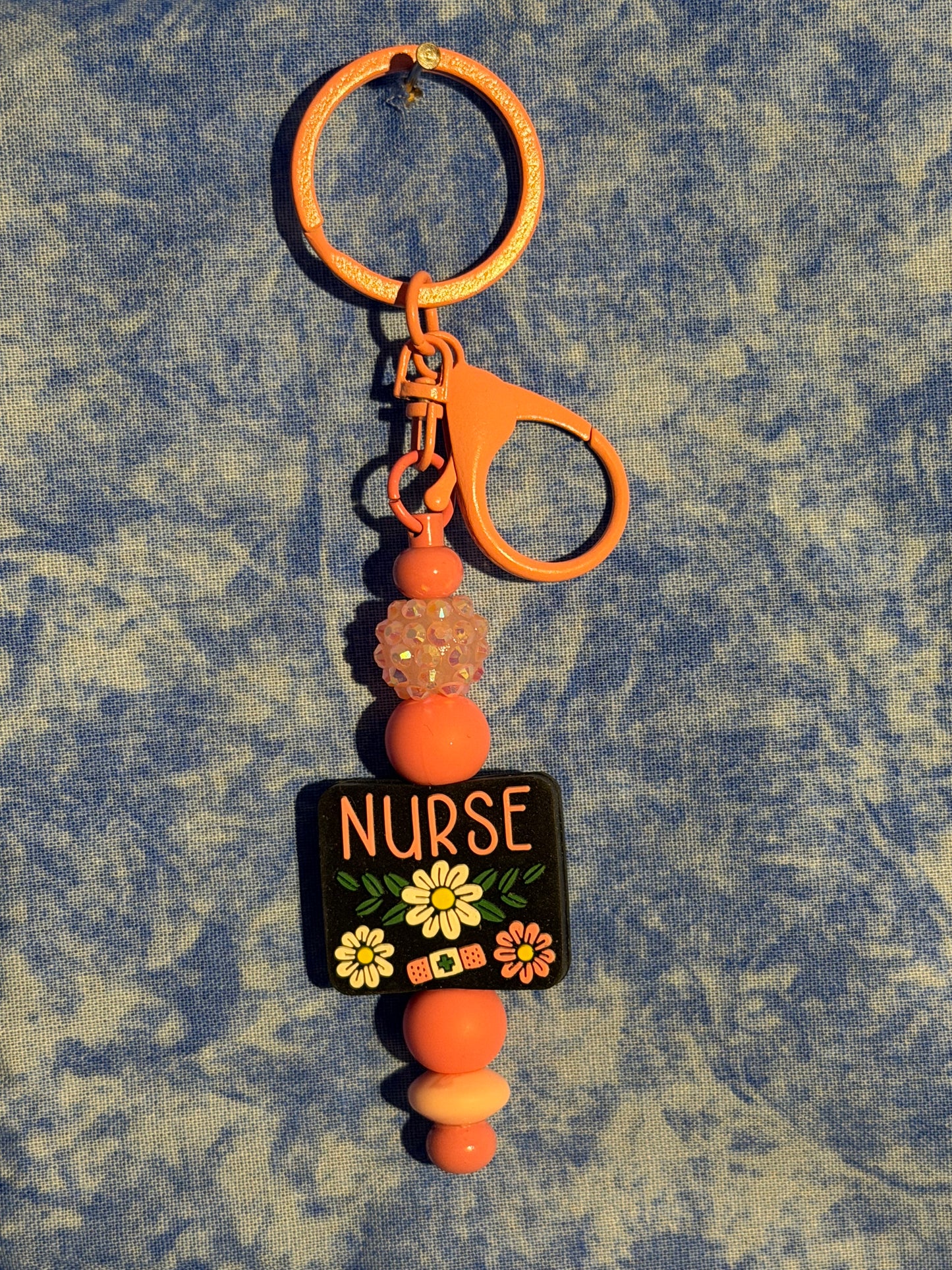 Nurse Orange - Beaded Keychain