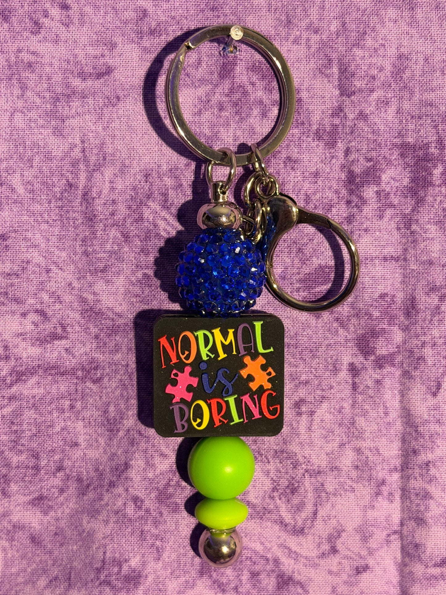 Normal Is Boring - Beaded Keychain