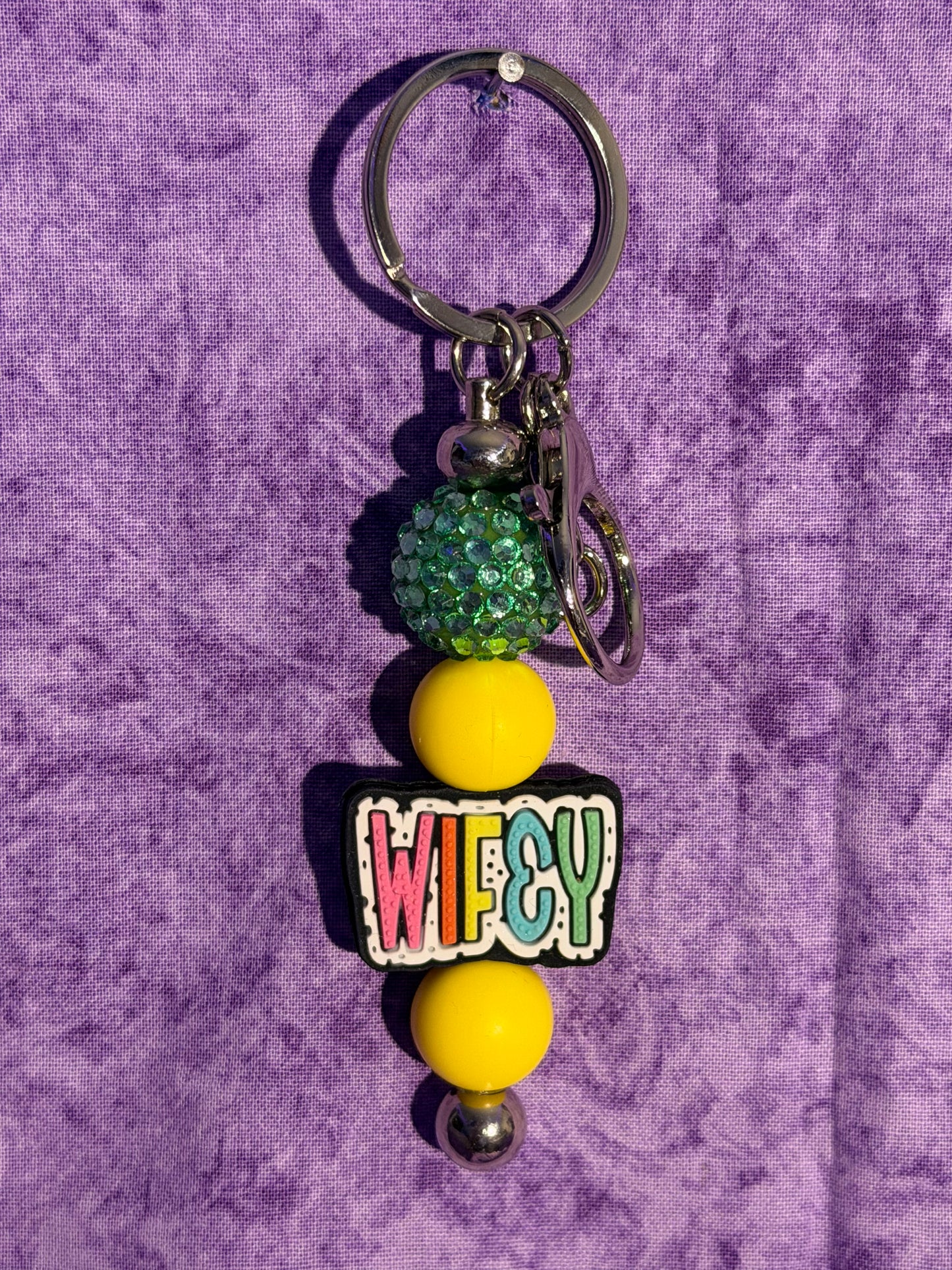 Wifey Yellow - Beaded Keychain