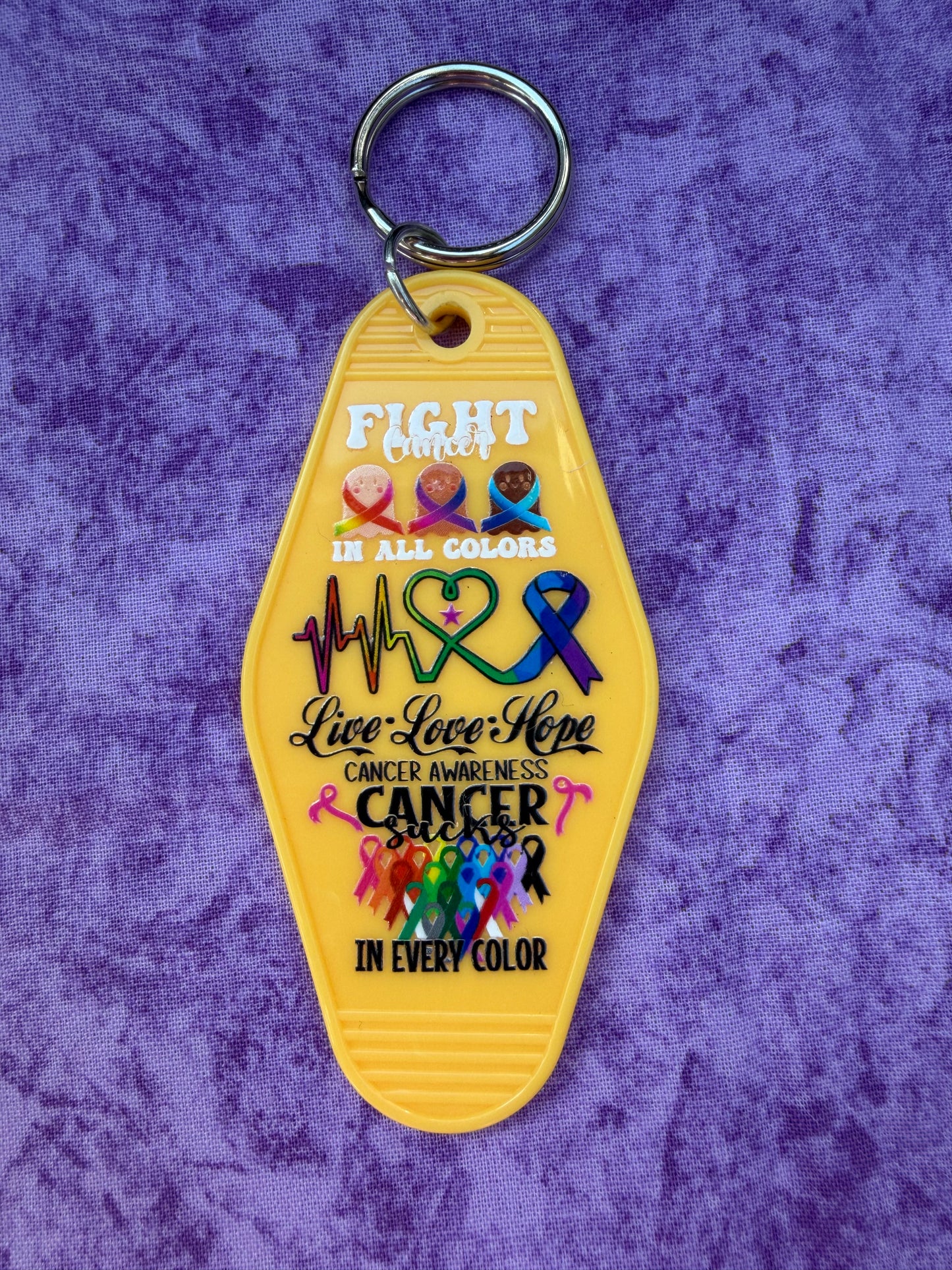 Fight Cancer Yellow - Hotel Keychain