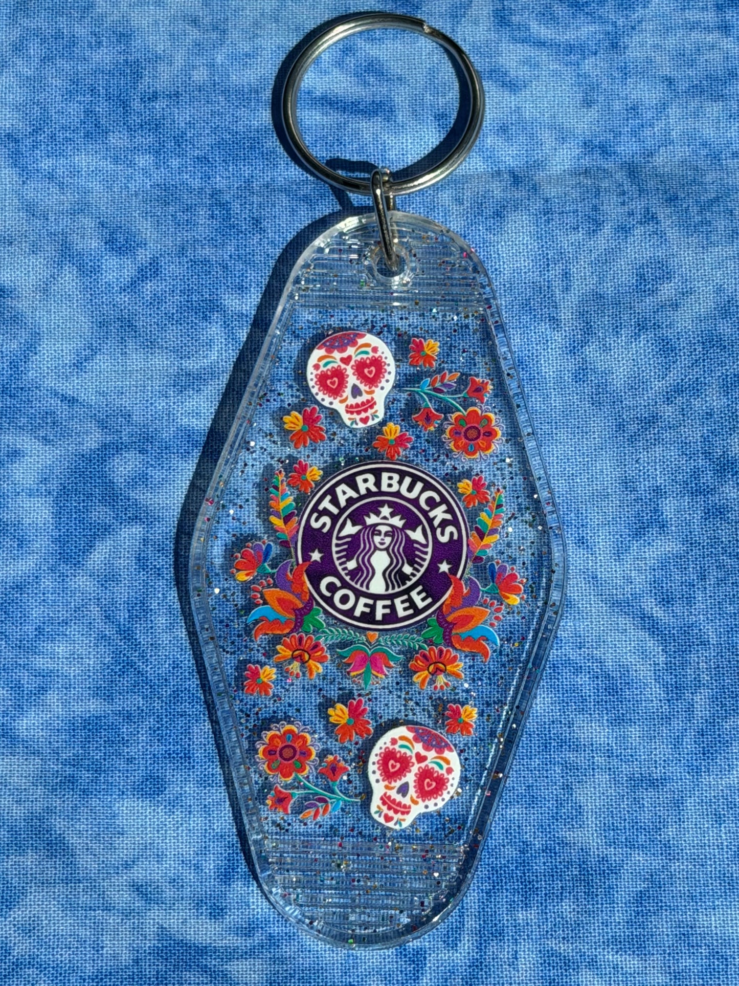 Skulls & Coffee Clear - Hotel Keychain