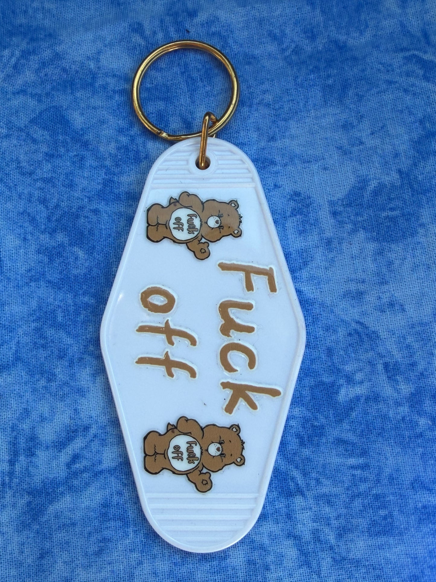 F*ck Off Cute Brown Bear - Hotel Keychain