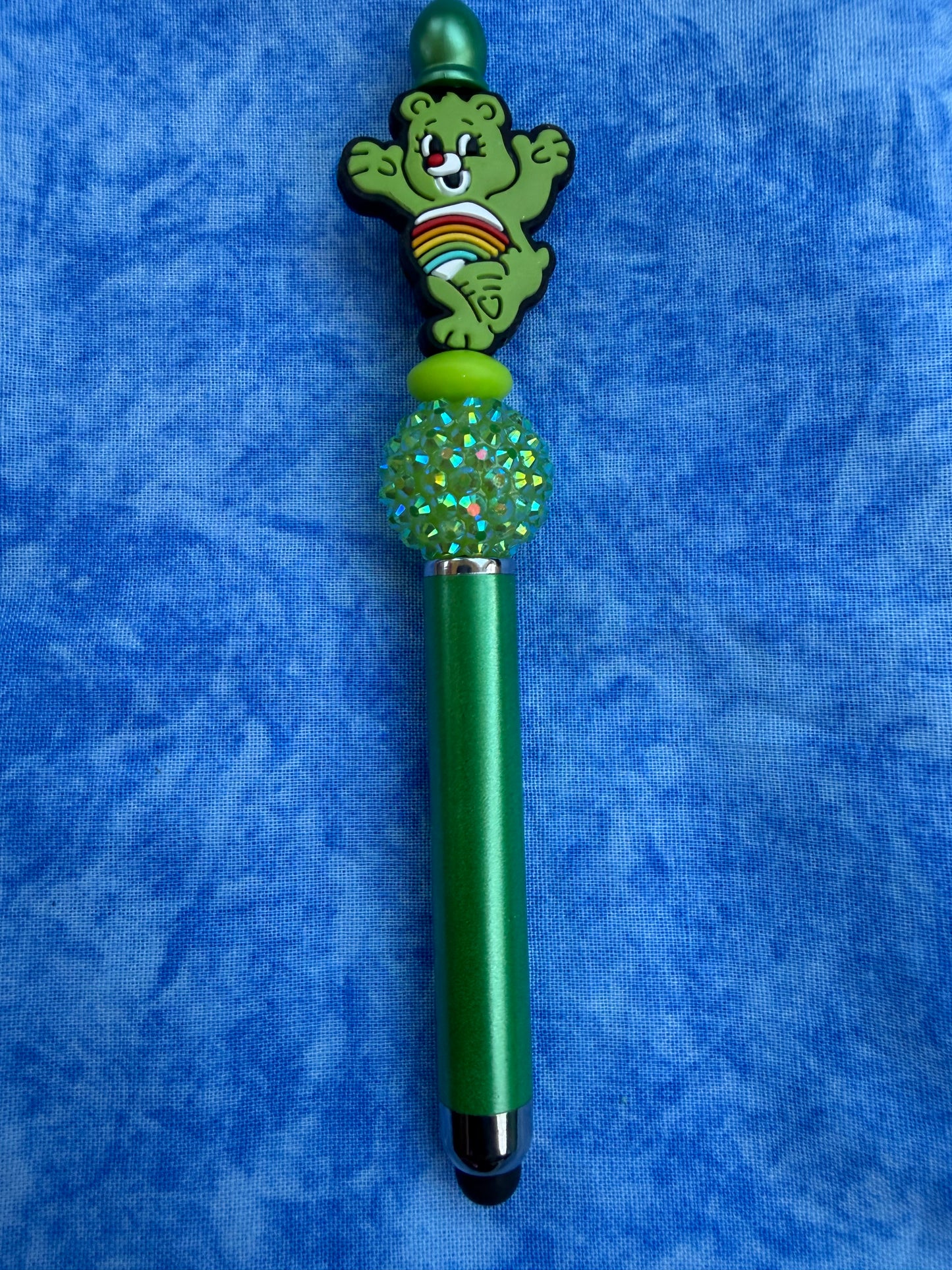 Green Bear Of Caring - Beaded Stylus