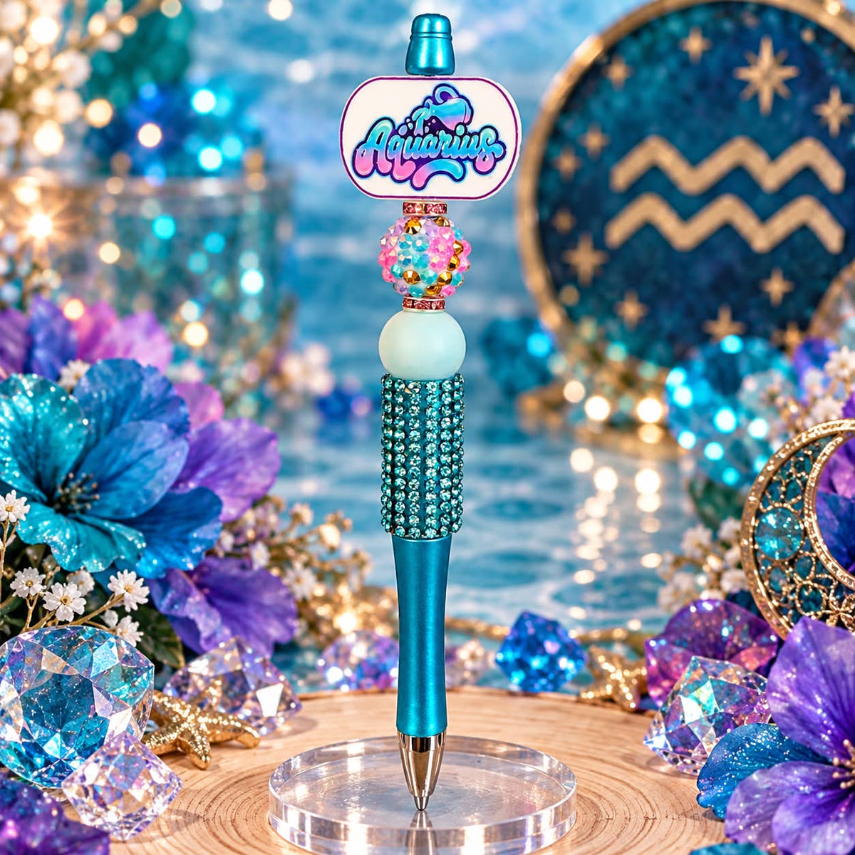 Aquarius Blue - Beaded Pen
