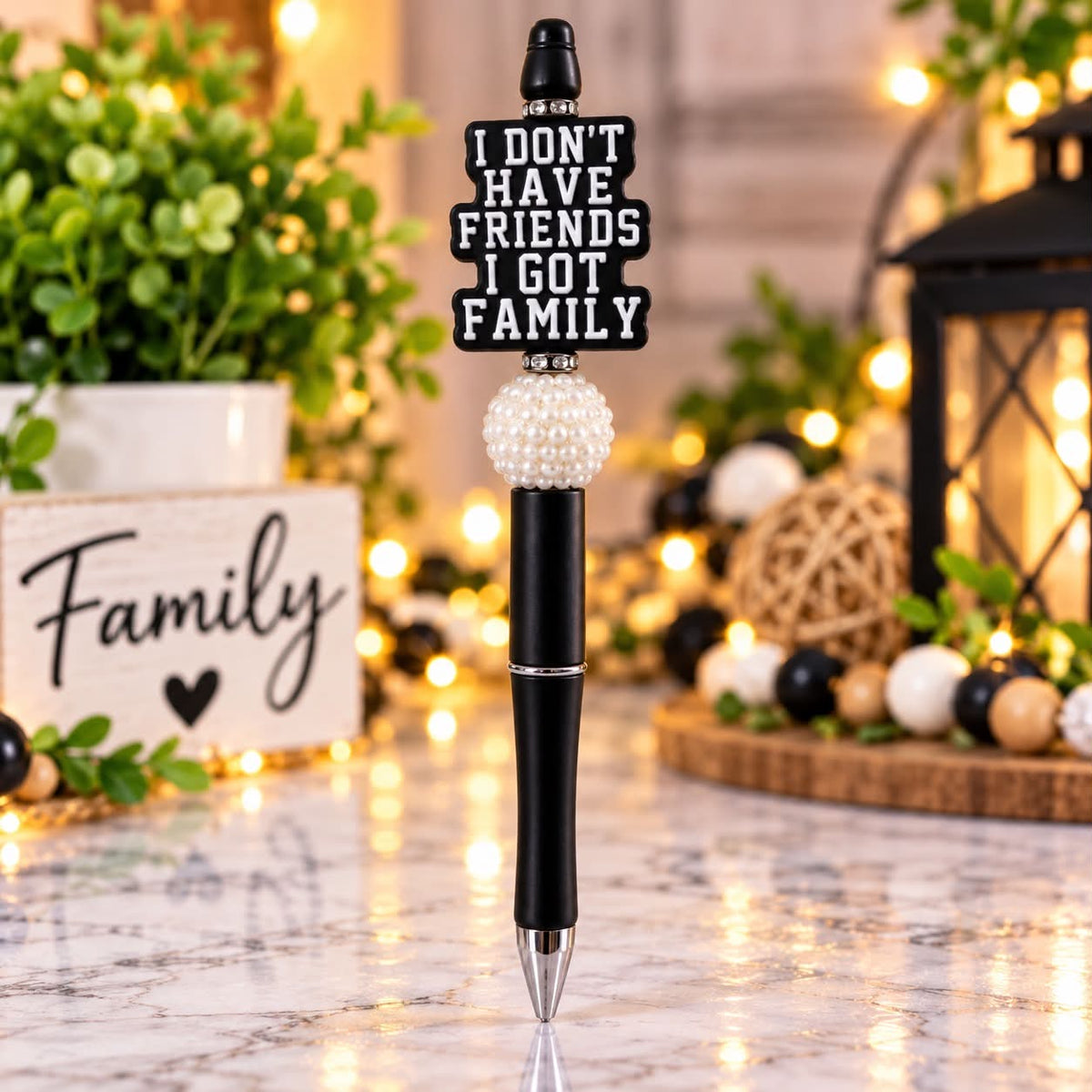 Family Black - Beaded Pen