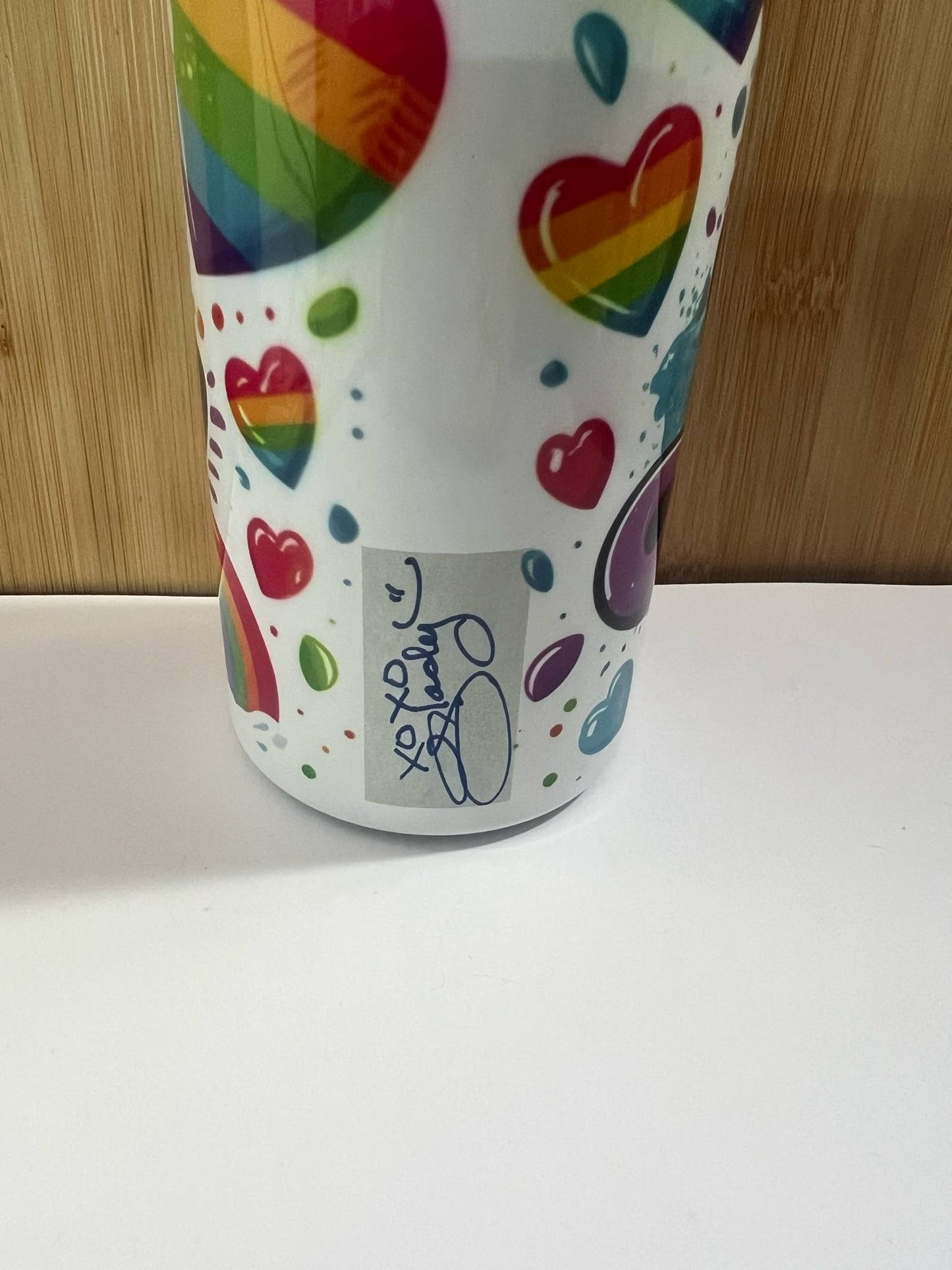 Get your Glady's love is love pride cup! Insulated Stainless Steel 20 oz Tumbler with Glady's Signature!