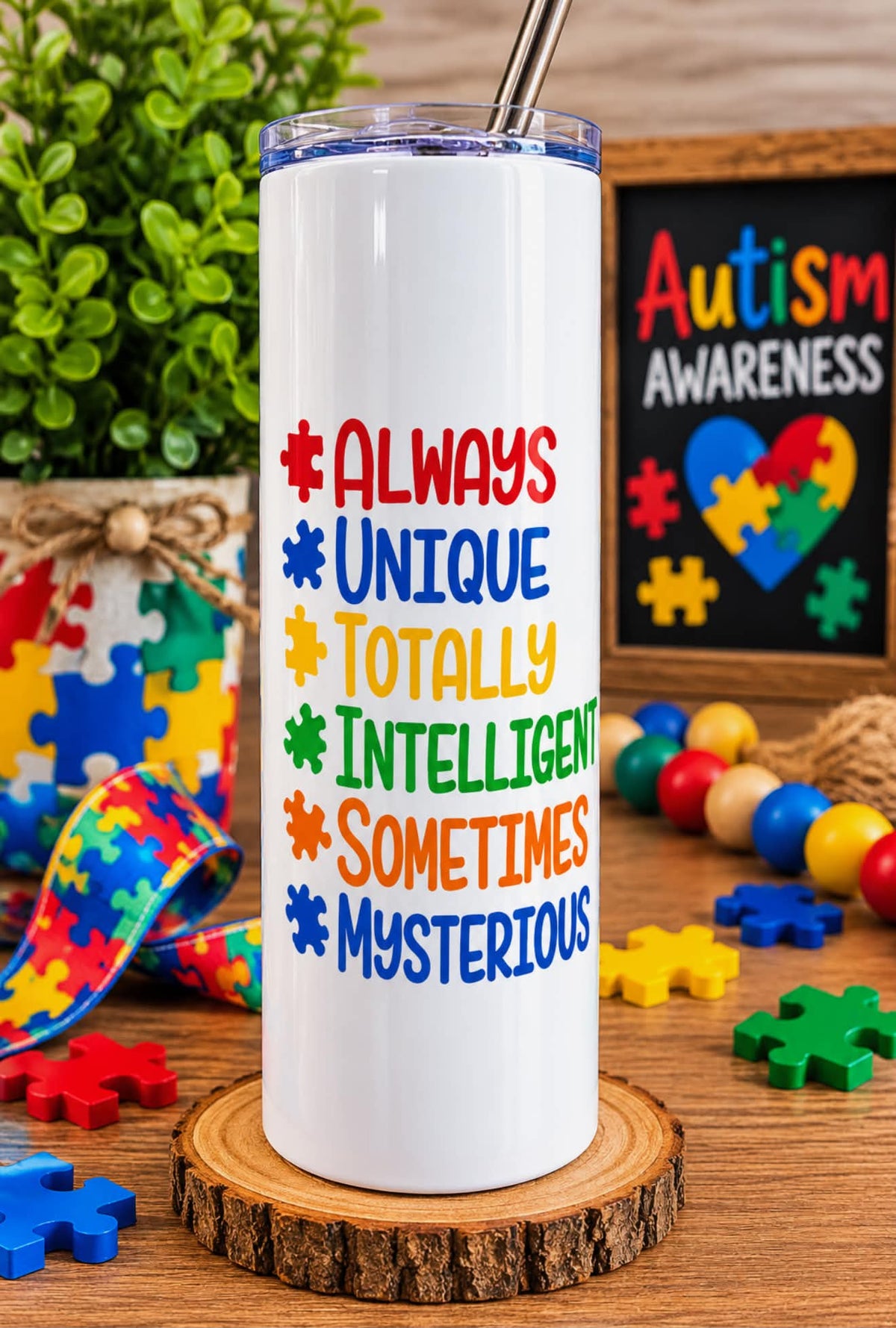 A.U.T.I.S.M  Insulated Stainless Steel 20 oz Tumbler