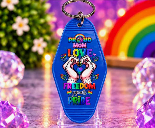 Proud Mom Love Blue - Hotel Keychain