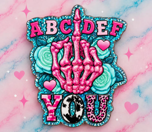 Skeleton hands F you - Acrylic Magnet
