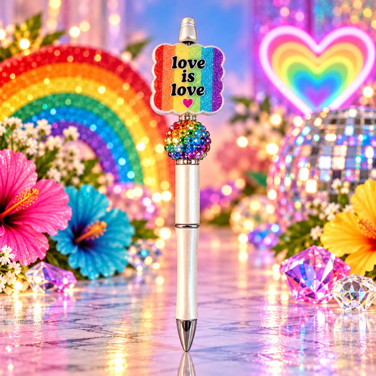 Love Is Love Rainbow - Beaded Pen