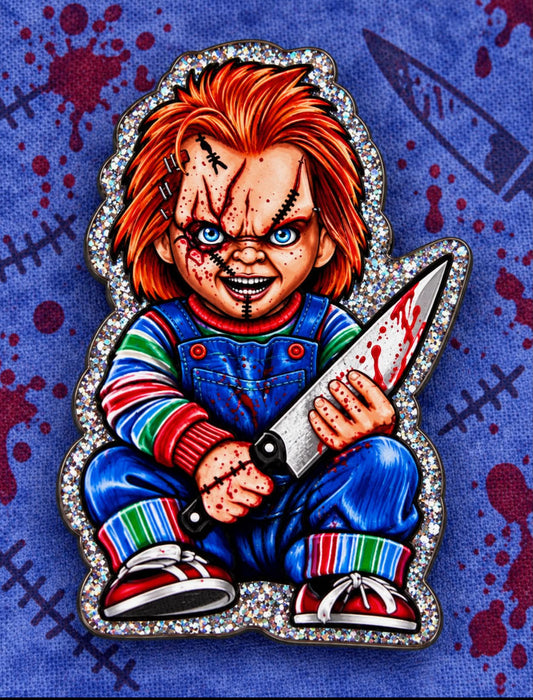 Evil Child With Knife - Acrylic Magnet