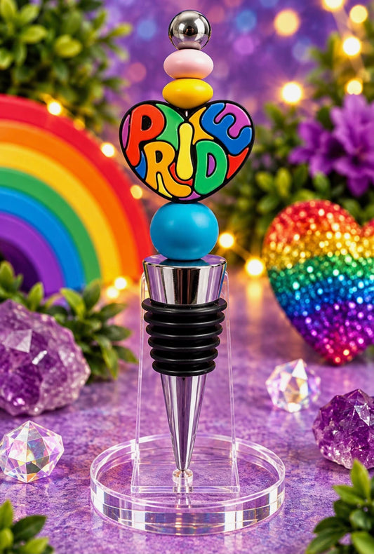 Pride Rainbow Heart Blue - Winestopper