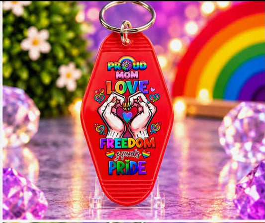 Proud Mom Love Red - Hotel Keychain