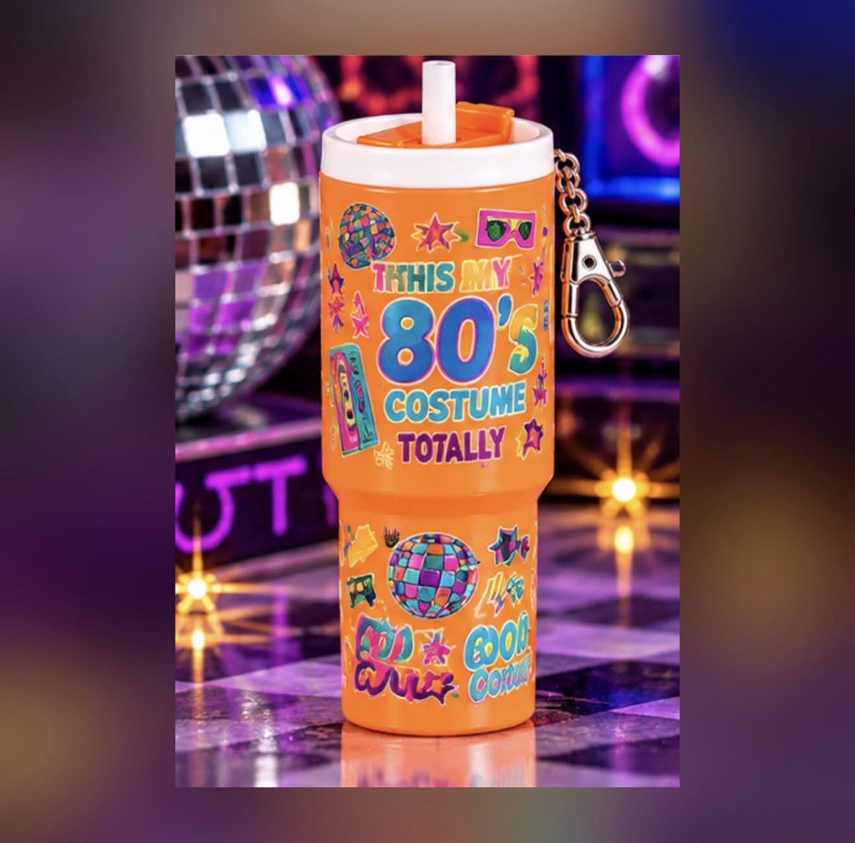 80's Cool Vibez - Orange Mini Tumbler