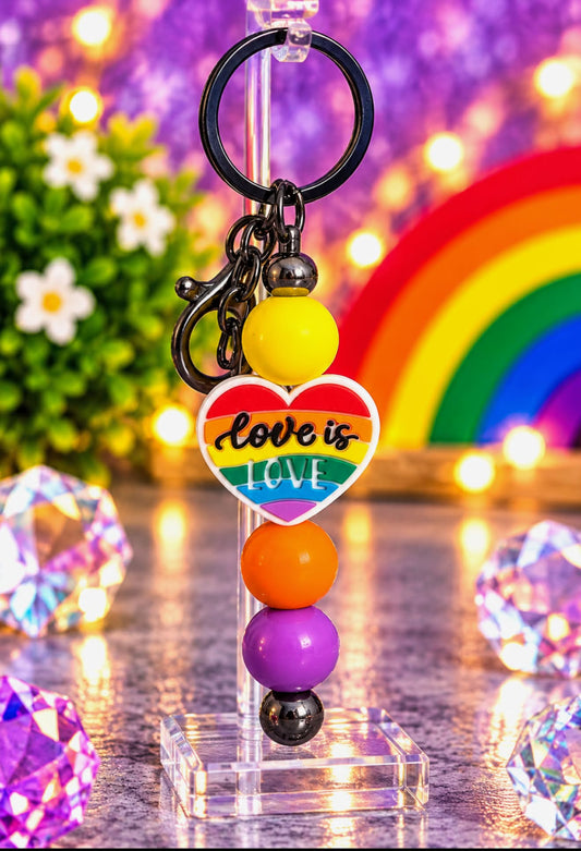 Love Is Love - Beaded Keychain