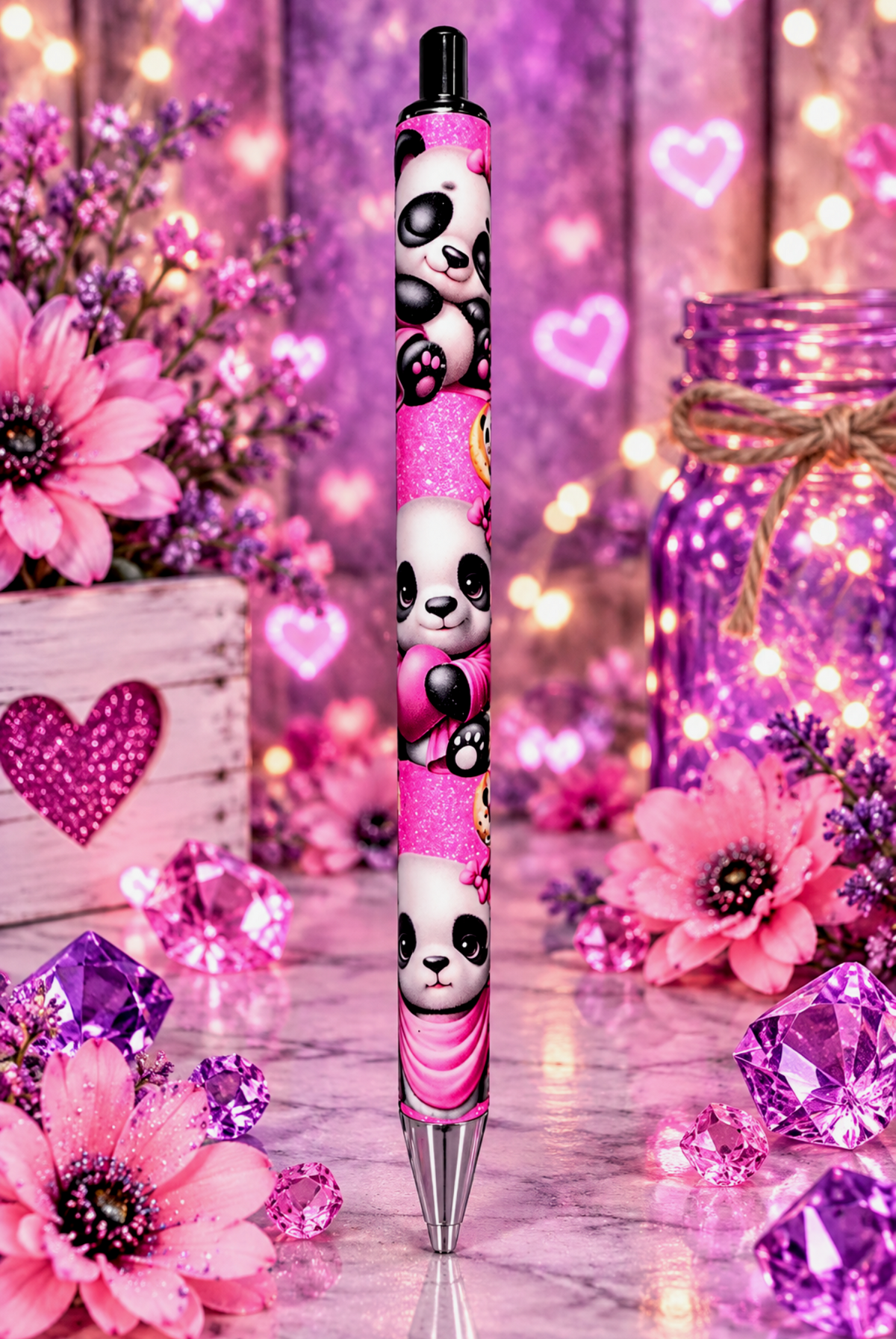 Pink Panda - Glitter Pen