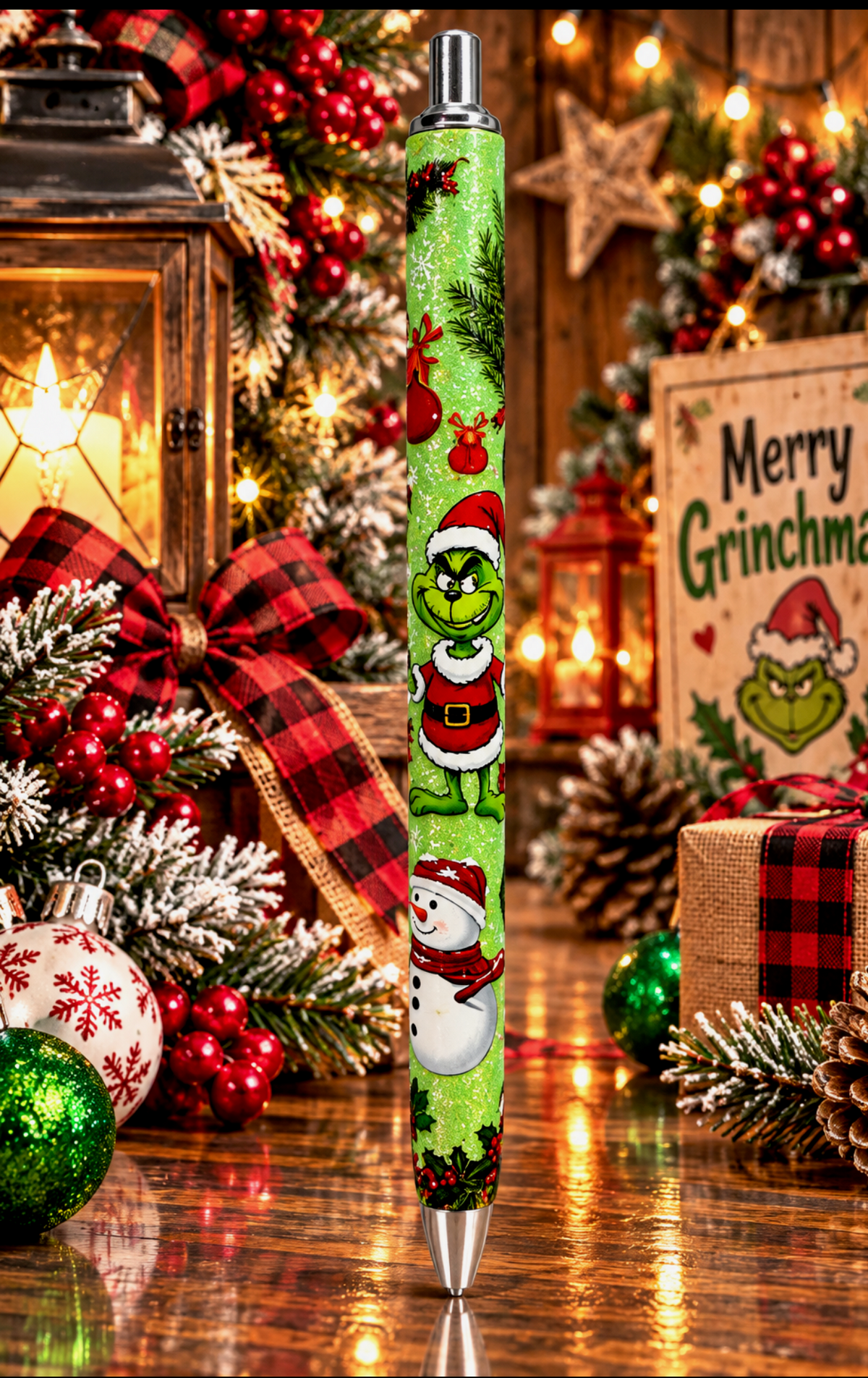Green Christmas Guy - Glitter Pen