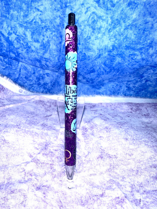 Libra purple zodiac  - Glitter pen
