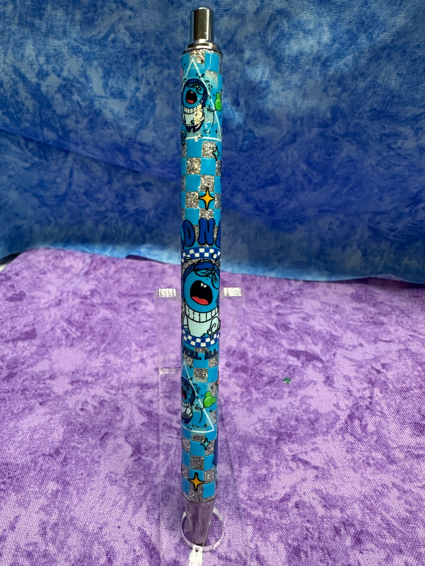 Sad Blue Girl - Glittery Pen
