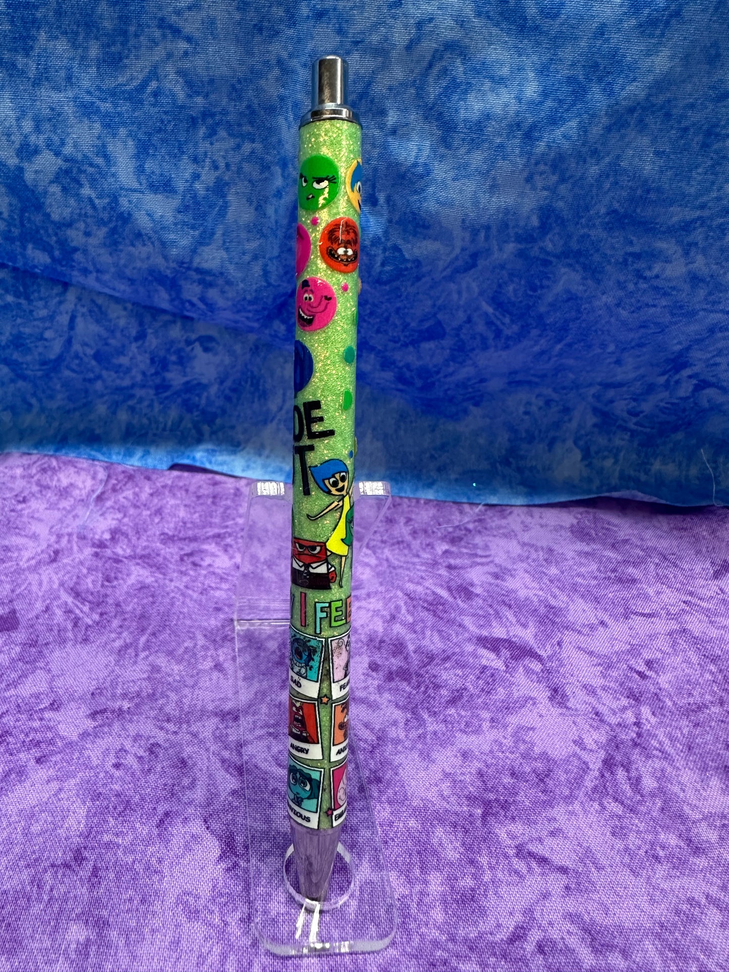 Light Green Emotions - Glittery Pen
