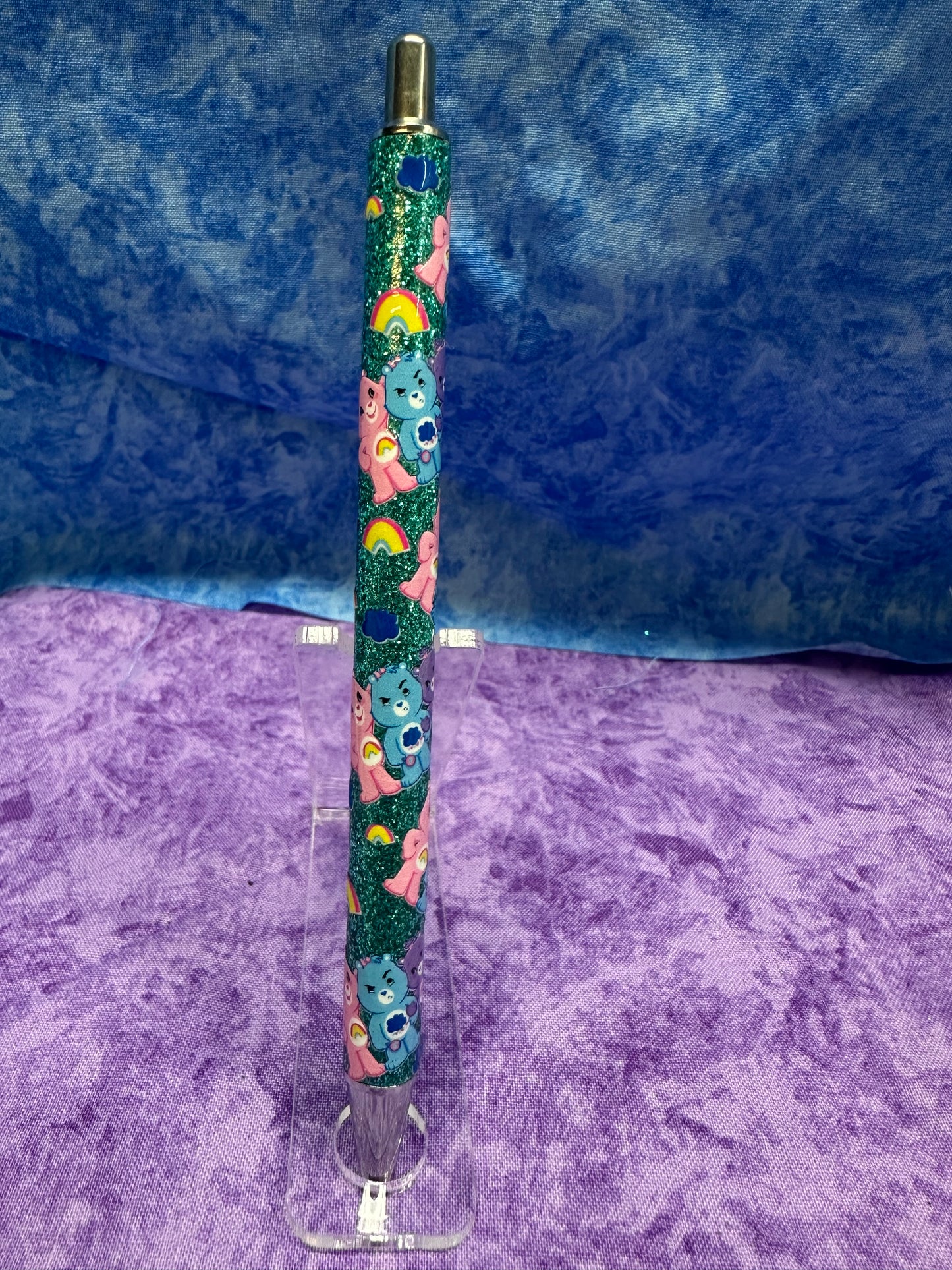 Green Glittery Cute Bears - Glittery Pen