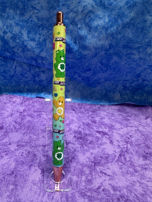 Light Green Care Bears - Glittery Pen