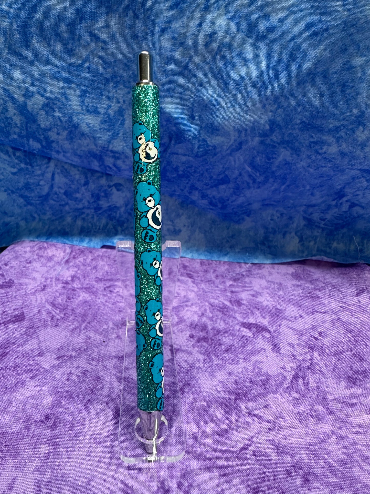 Blue Glittery Cute Bears - Glittery Pen