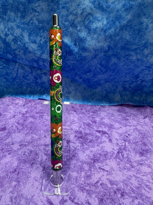 Colorful Bears Green - Glittery Pen