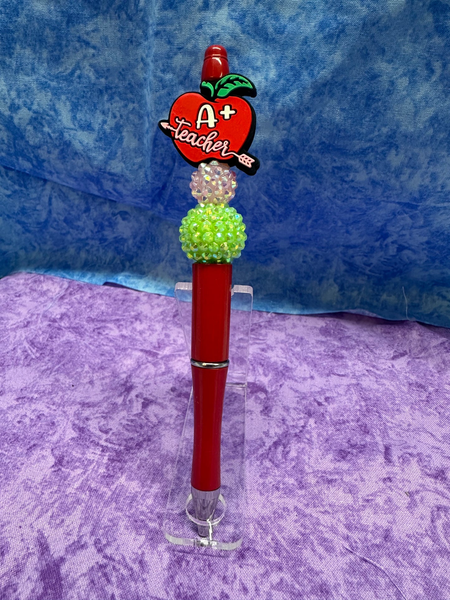 A+ Teacher Red - Beaded Pen