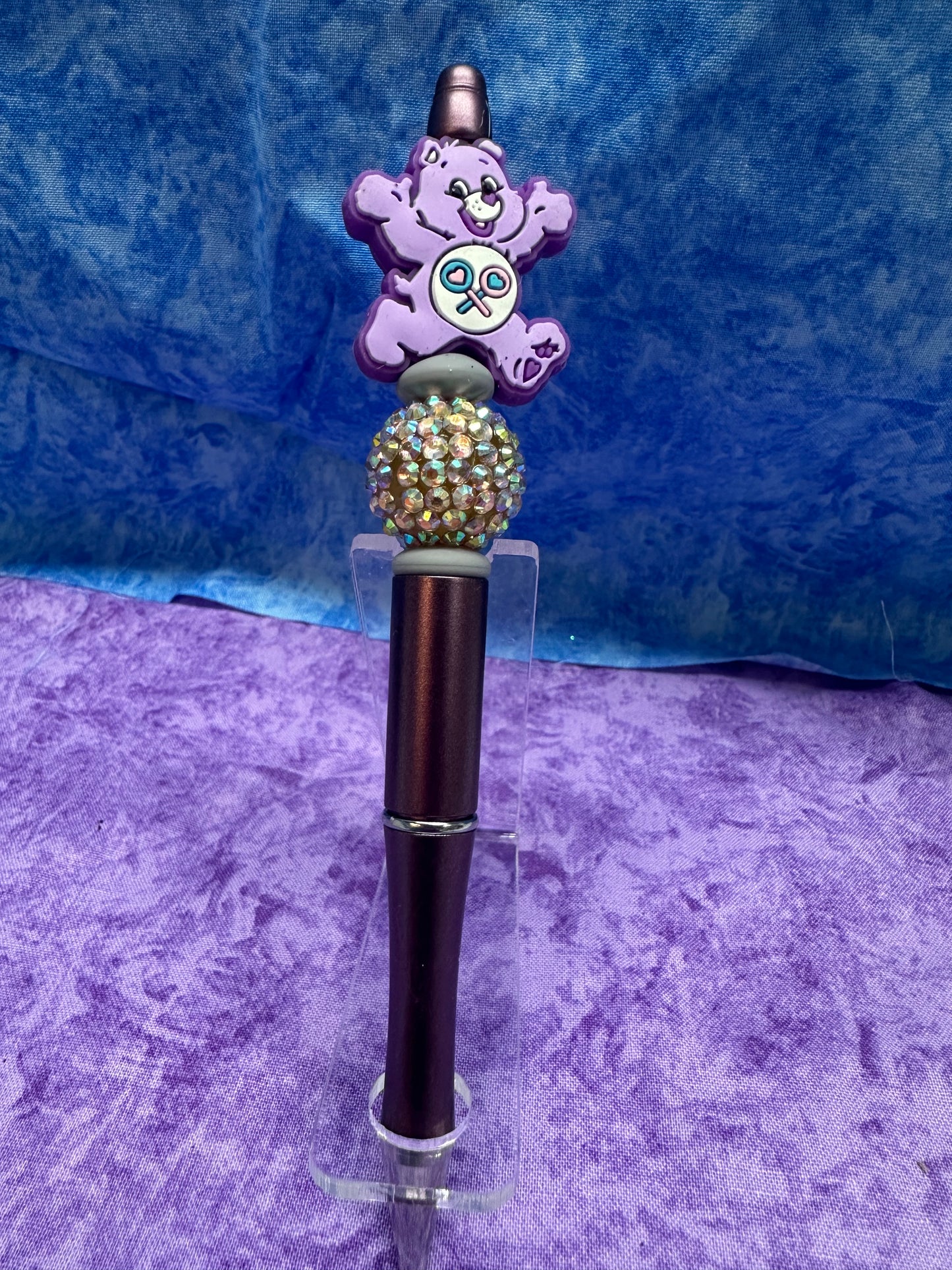 Cute Purple Bear - Beaded Pen