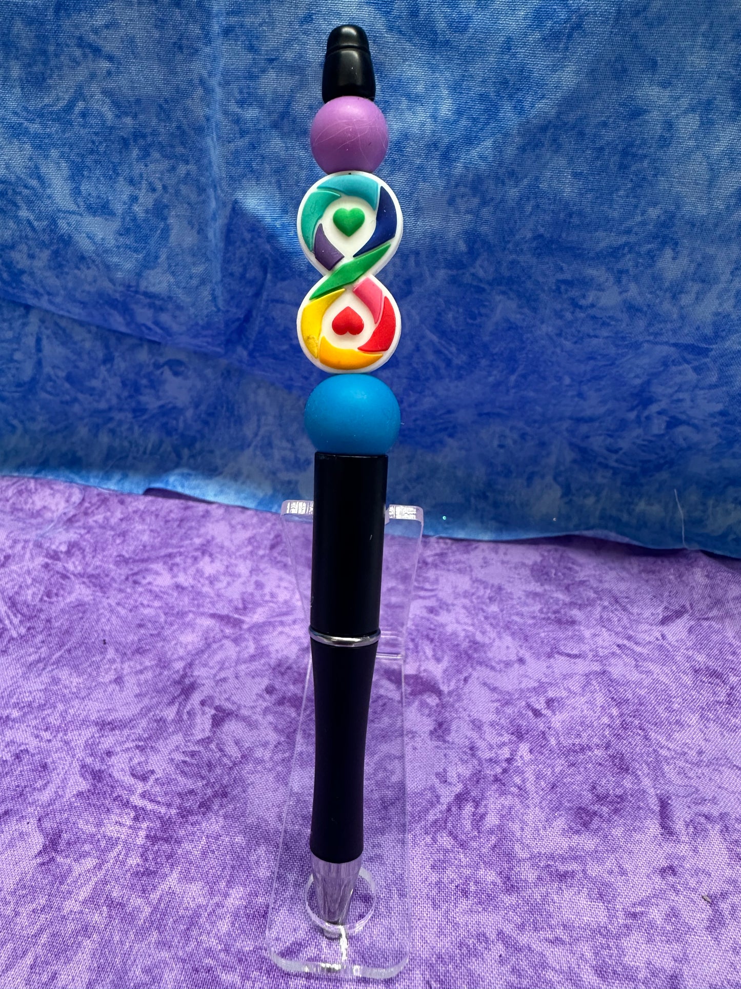 Rainbow Infinity Black - Beaded Pen