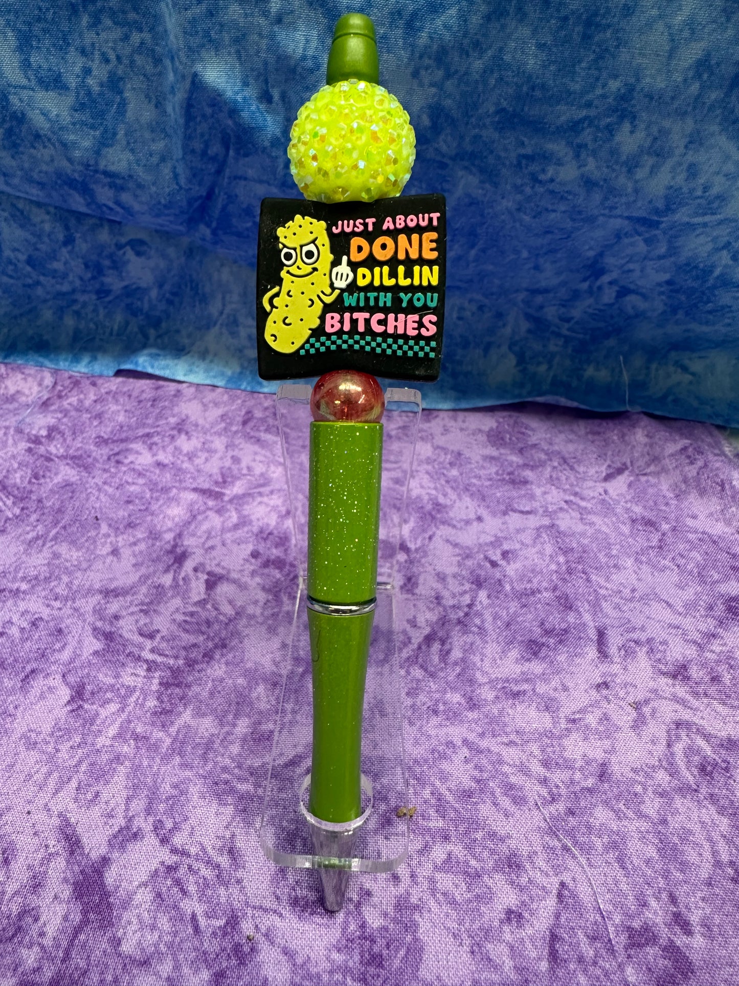 Green Pickle - Beaded Pen