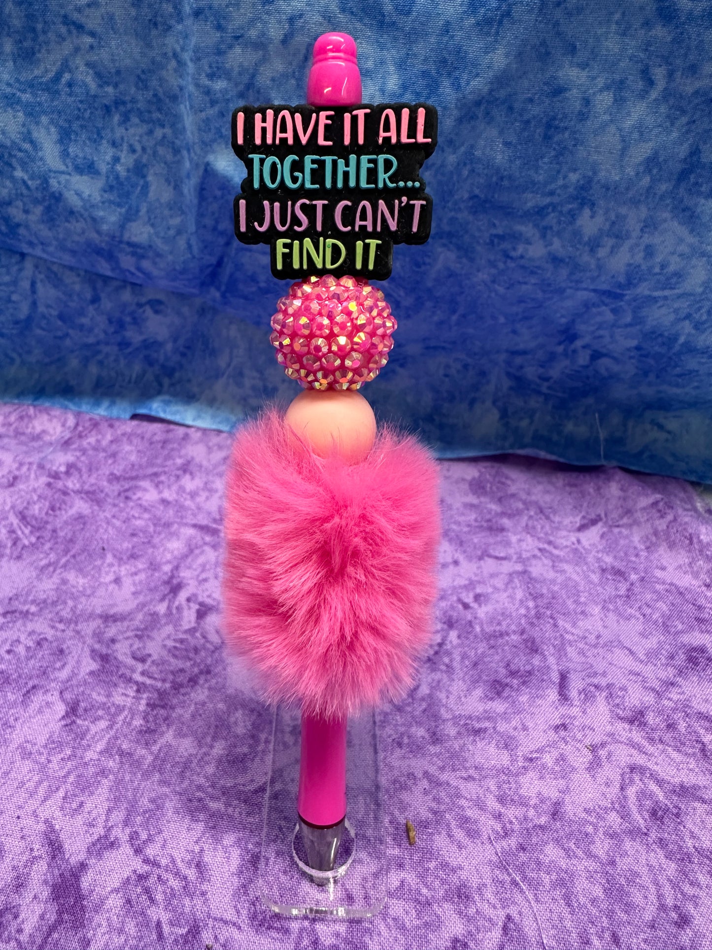 I Have It All Together… Pink Fluffy - Beaded Pen
