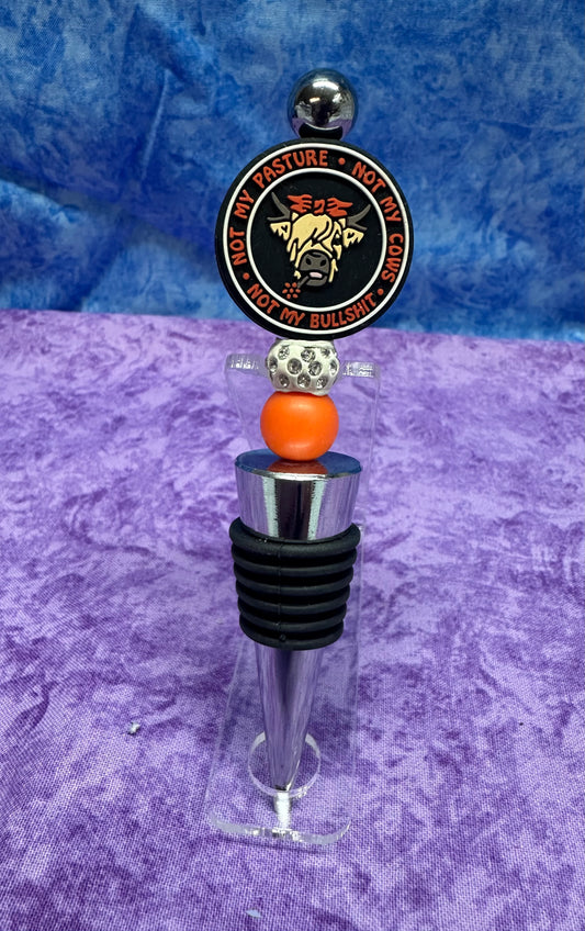 Not my pasture cows  - wine stopper
