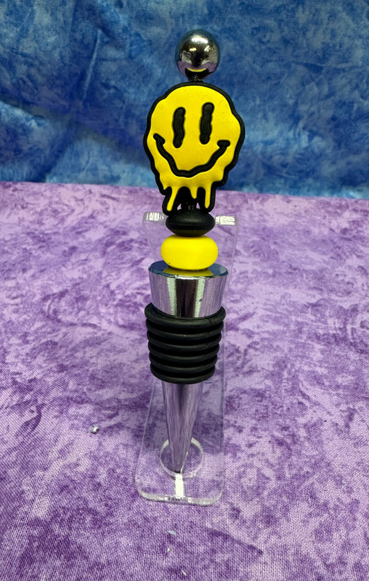 Melting smiley face  - wine stopper