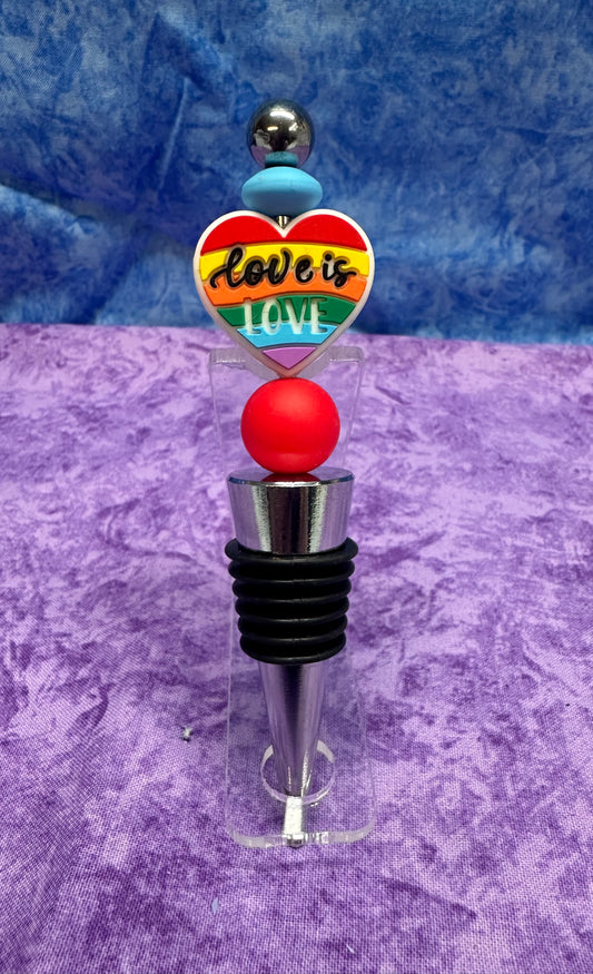 Love is love red  - wine stopper