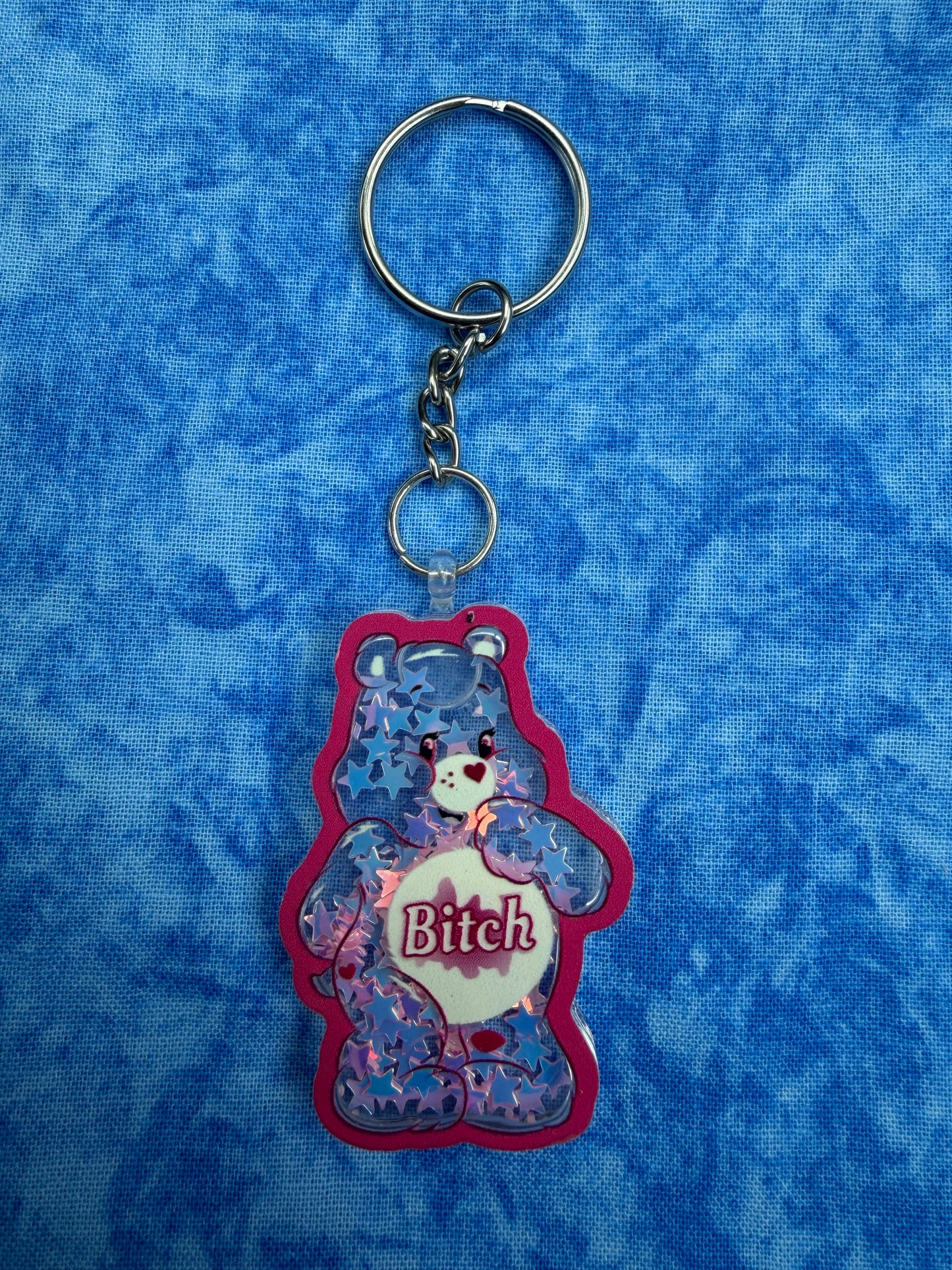 B*tch bear - glitter keychain