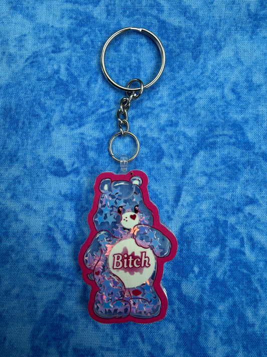 B*tch bear - glitter keychain