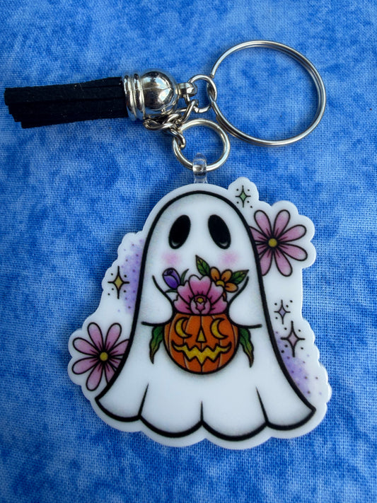 Cute Ghost Pumpkin - Acrylic Keychain