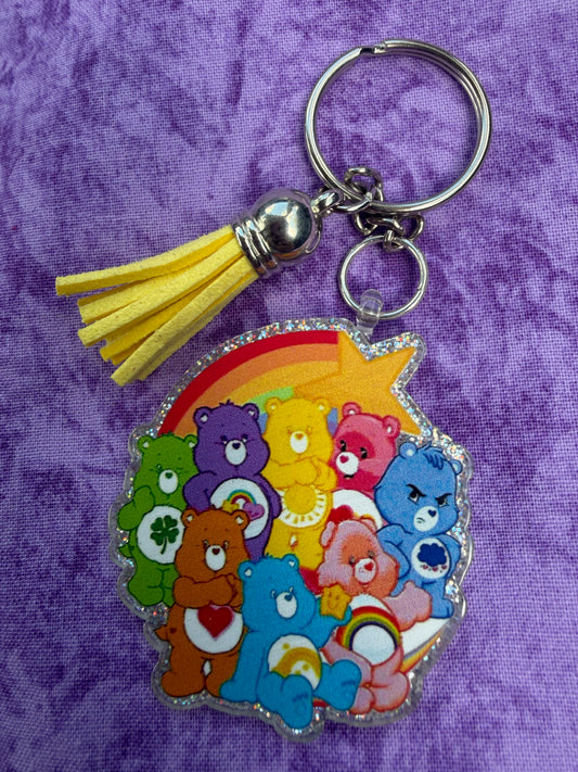 Colorful Cute Bears Yellow - Acrylic Keychain