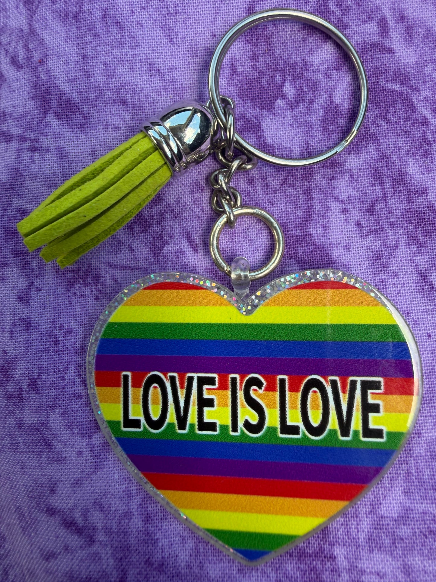Love Is Love Rainbow Heart - Acrylic Keychain
