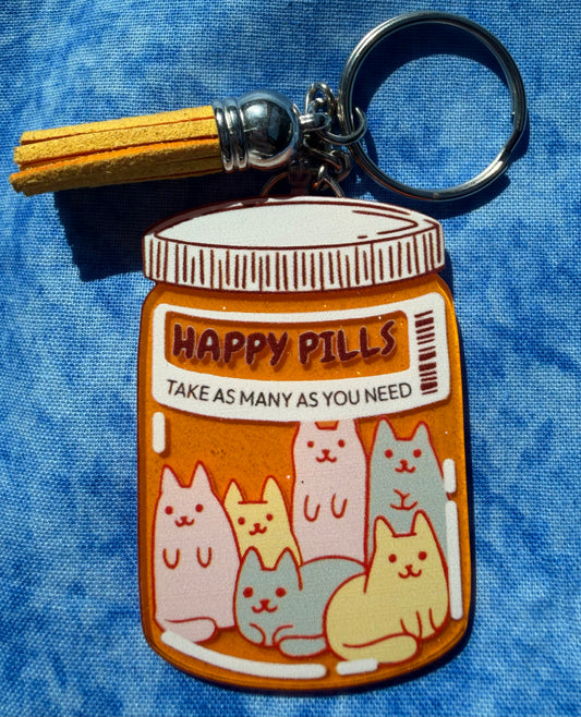 Happy Pills - Acrylic Keychain