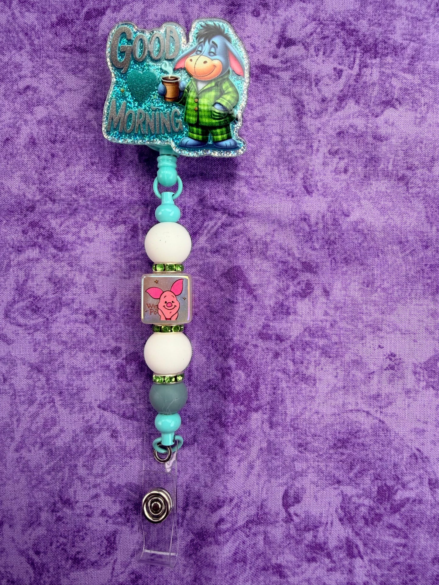 Good Morning Donkey - Beaded Badge Reel