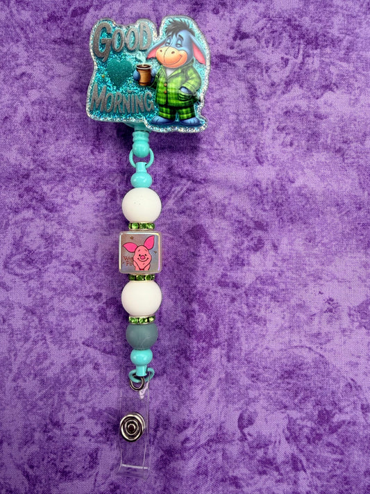 Good Morning Donkey - Beaded Badge Reel
