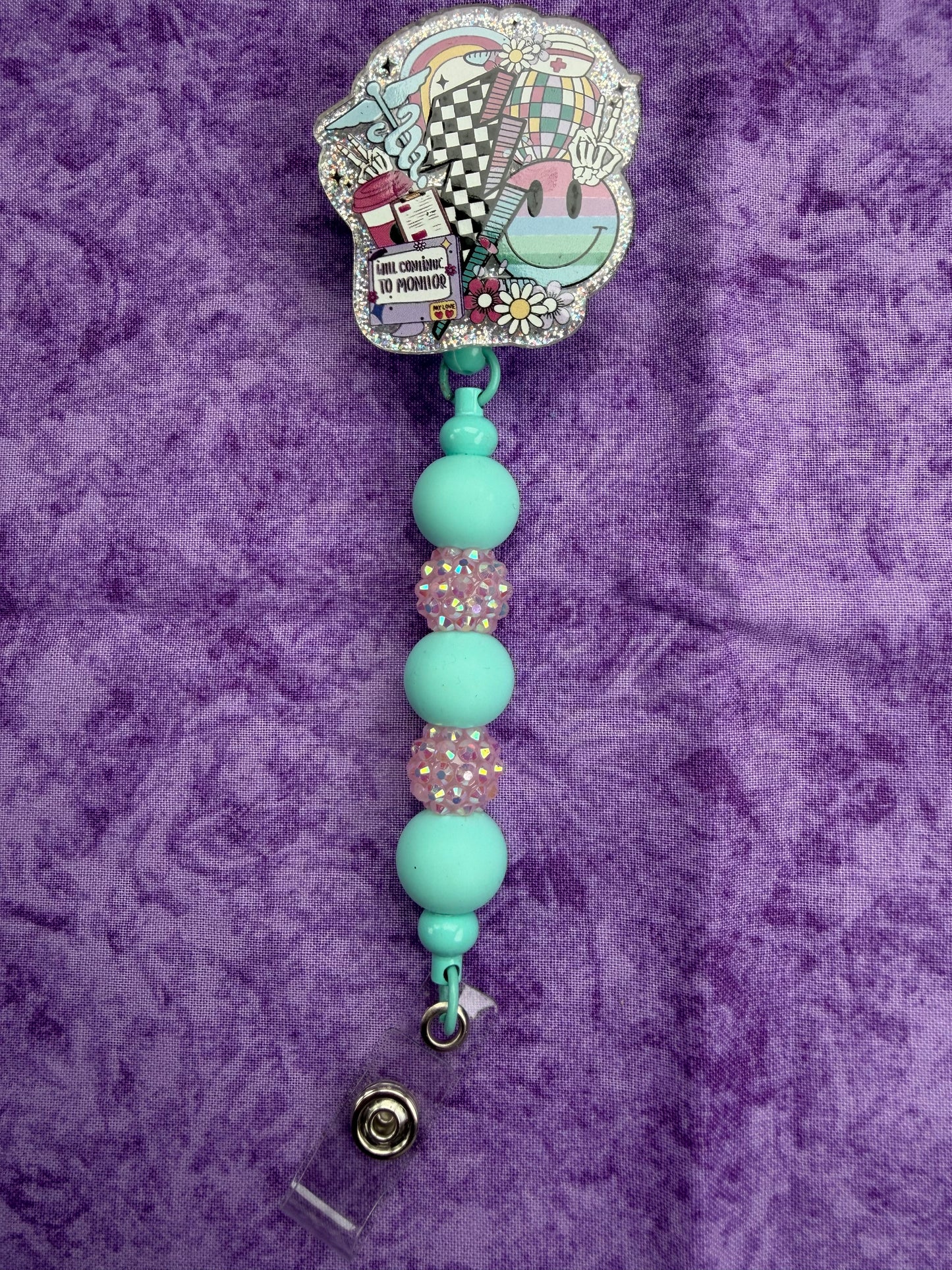 Will Continue To Monitor - Beaded Badge Reel